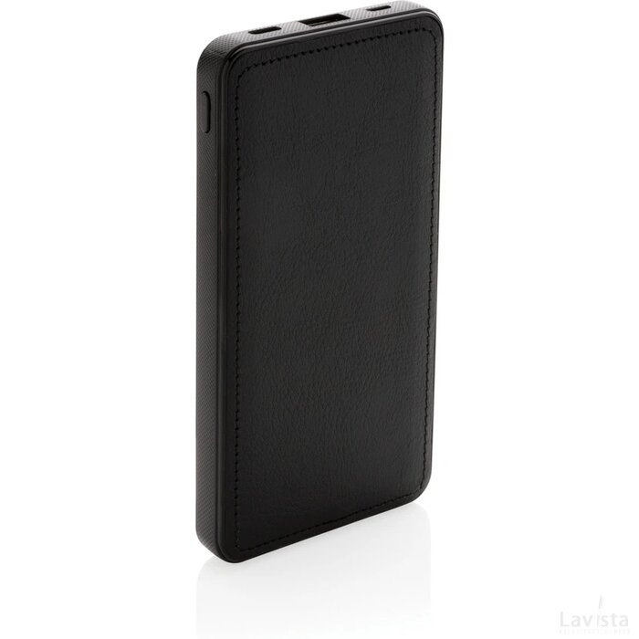 Tusca 10.000 mAh PU powerbank zwart