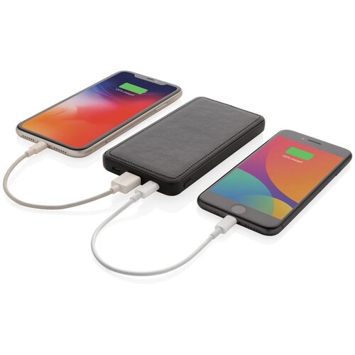 Tusca 10.000 mAh PU powerbank zwart