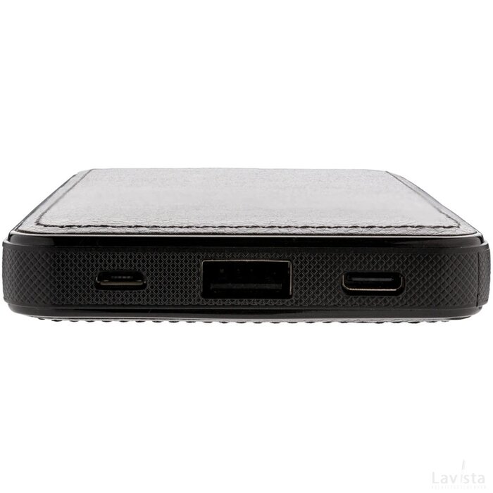 Tusca 10.000 mAh PU powerbank zwart