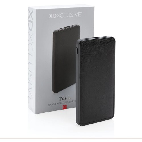 Tusca 10.000 mAh PU powerbank zwart