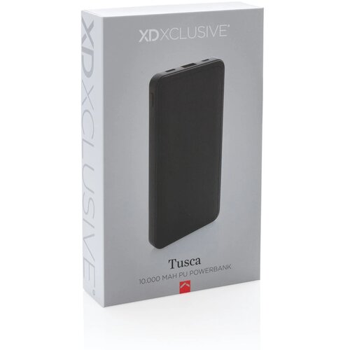 Tusca 10.000 mAh PU powerbank zwart