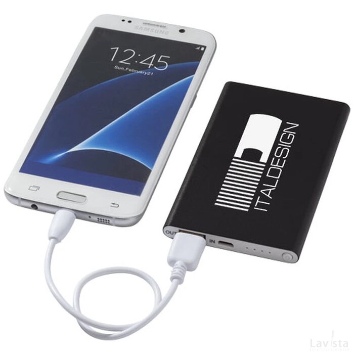 Pep aluminium powerbank 4000 mAh Zwart