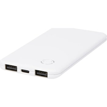 Slender slanke dubbele powerbank van 4000 mAh Wit Slender slanke dubbele powerbank van 4000 mAh Wit