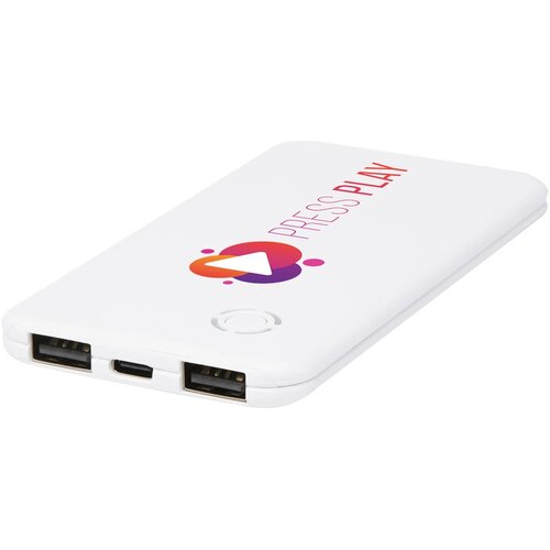 Slender slanke dubbele powerbank van 4000 mAh Wit