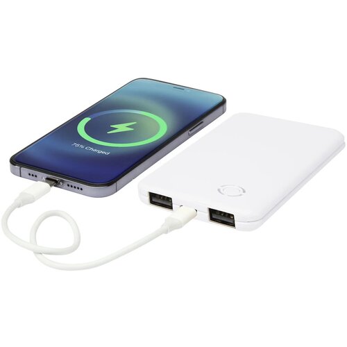 Slender slanke dubbele powerbank van 4000 mAh Wit