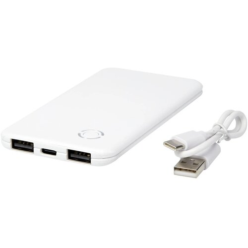 Slender slanke dubbele powerbank van 4000 mAh Wit