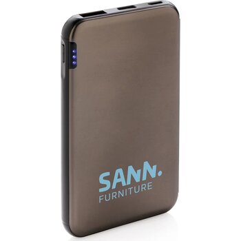 5.000 mAh zakformaat powerbank grijs, zwart 5.000 mAh zakformaat powerbank grijs, zwart