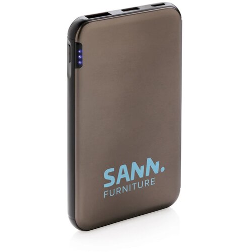 5.000 mAh zakformaat powerbank grijs, zwart