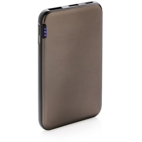5.000 mAh zakformaat powerbank grijs, zwart