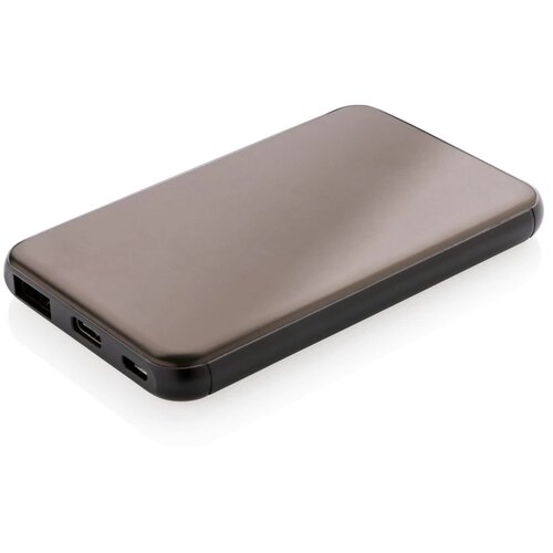 5.000 mAh zakformaat powerbank grijs, zwart