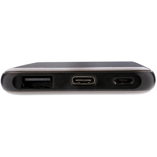 5.000 mAh zakformaat powerbank grijs, zwart