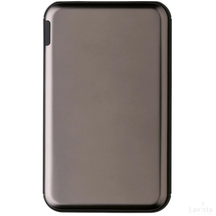 5.000 mAh zakformaat powerbank grijs, zwart