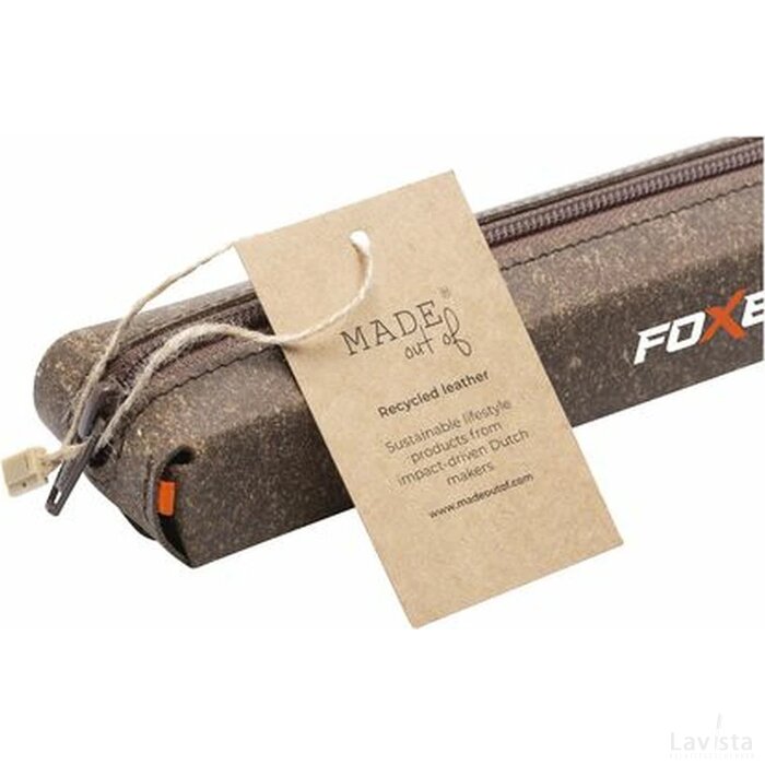Recycled Leather Pencil Case Etui Bruin
