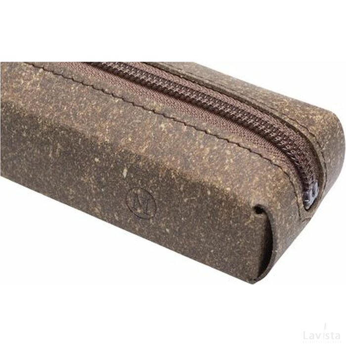 Recycled Leather Pencil Case Etui Bruin