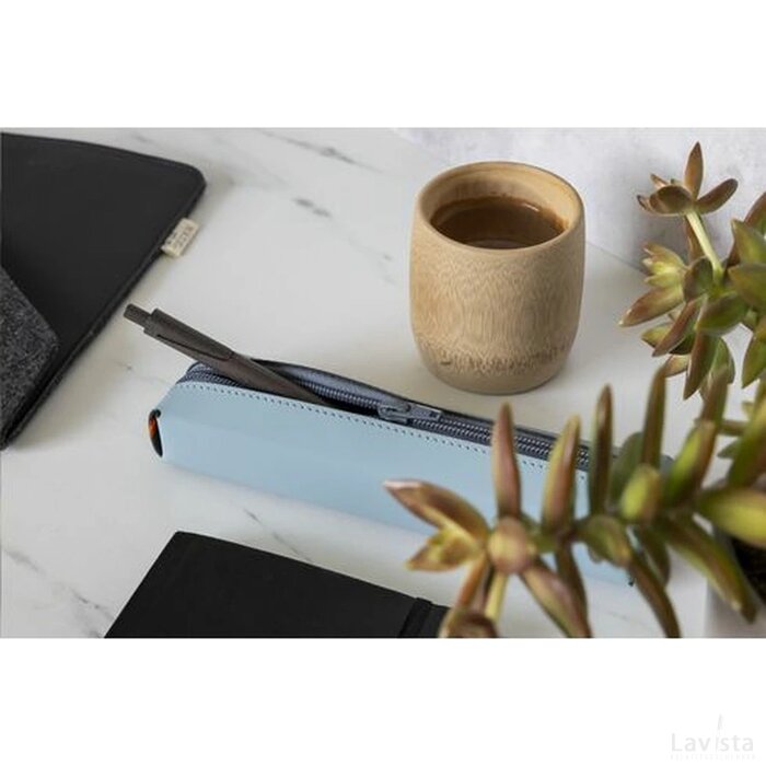 Recycled Leather Pencil Case Etui Lichtblauw