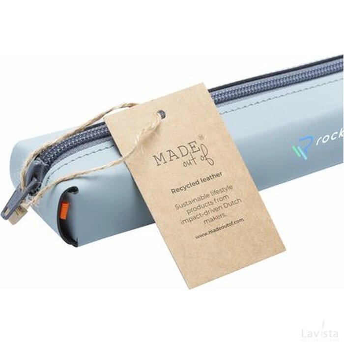Recycled Leather Pencil Case Etui Lichtblauw