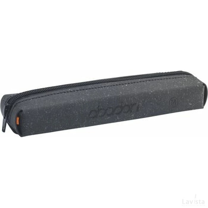 Recycled Leather Pencil Case Etui Zwart