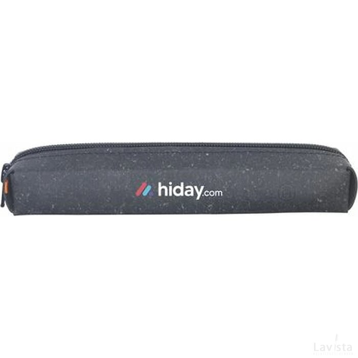 Recycled Leather Pencil Case Etui Zwart