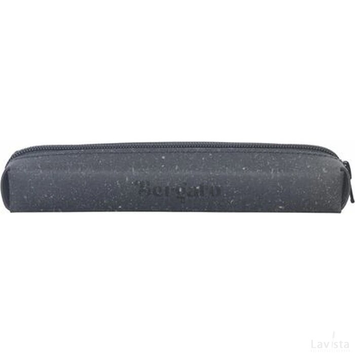 Recycled Leather Pencil Case Etui Zwart