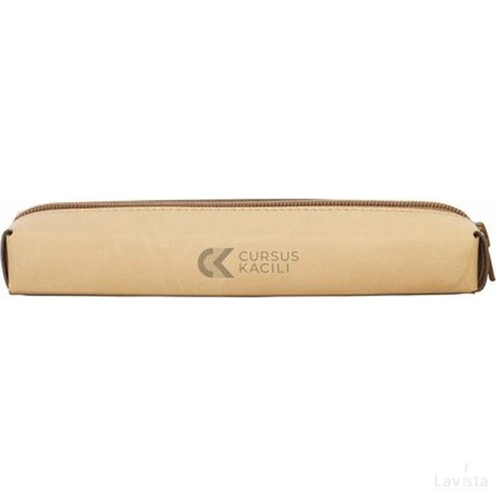 Recycled Leather Pencil Case Etui Beige