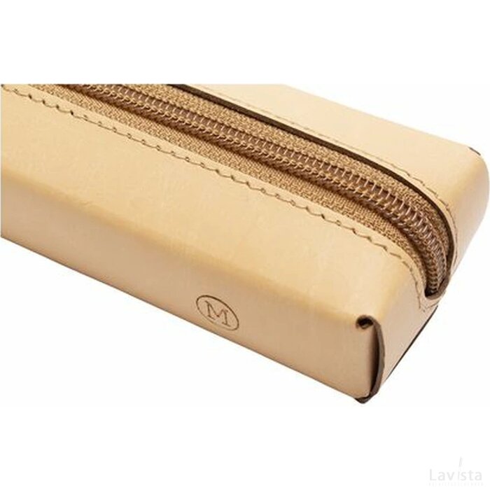 Recycled Leather Pencil Case Etui Beige