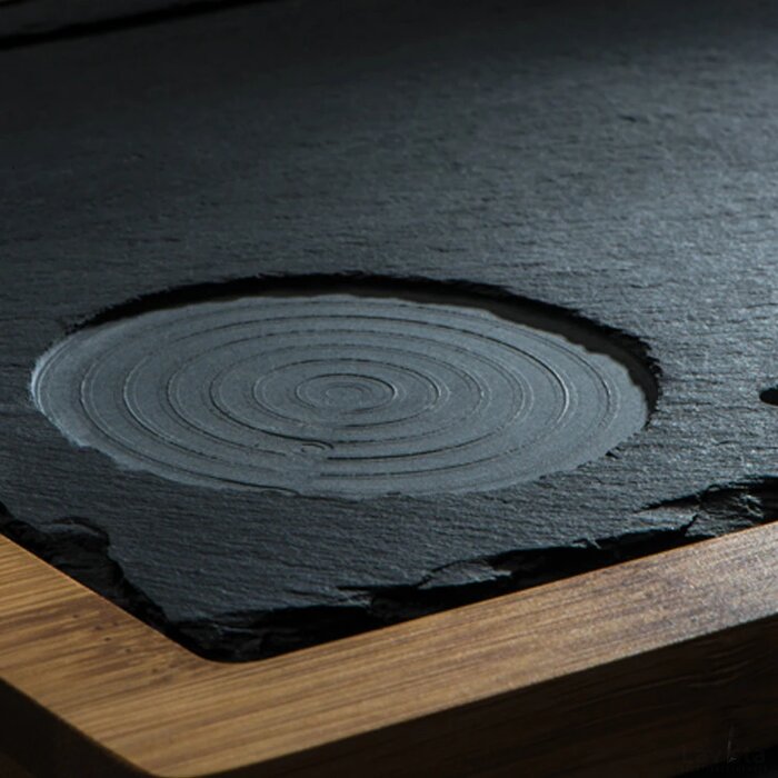 Dienblad van bamboe Vilsbiburg zwart