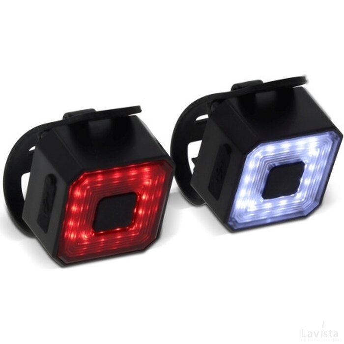 Oplaadbare fietslampjes set zwart