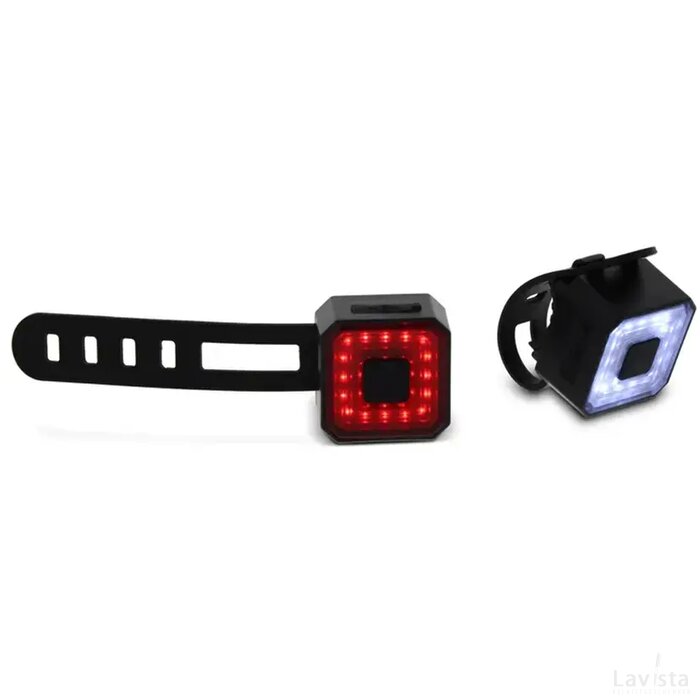 Oplaadbare fietslampjes set zwart