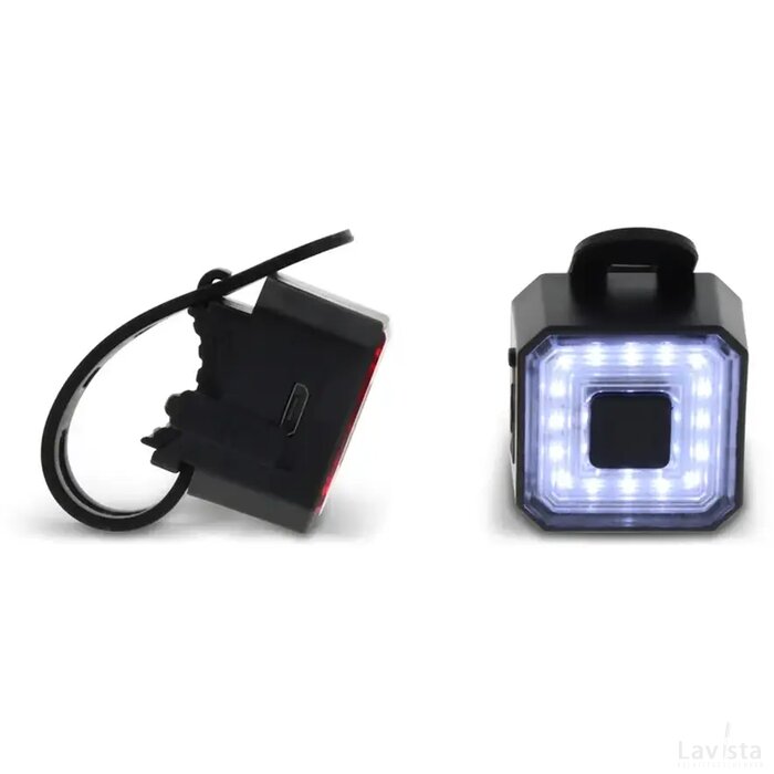 Oplaadbare fietslampjes set zwart