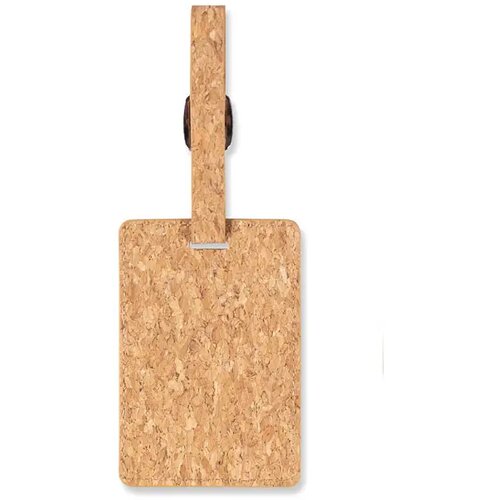 Bagagelabel van kurk Coco beige