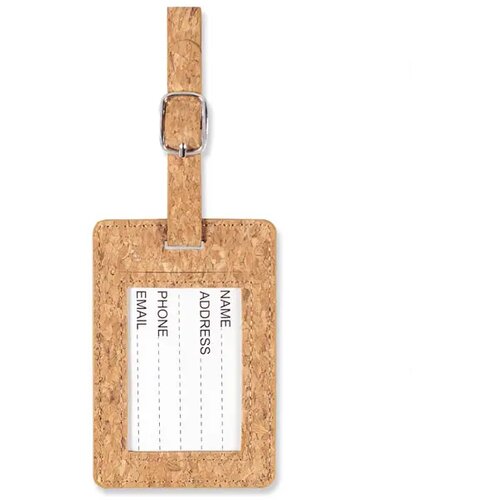 Bagagelabel van kurk Coco beige