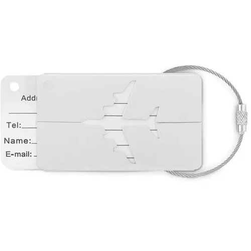Kofferlabel Fly tag mat zilver