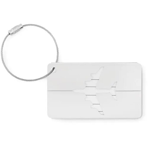 Kofferlabel Fly tag mat zilver
