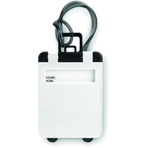 Kunststof bagagelabel Traveller wit