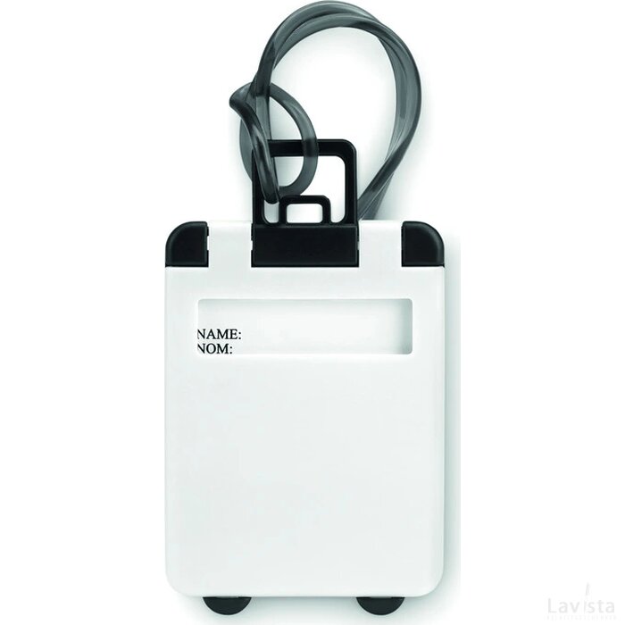 Kunststof bagagelabel Traveller wit