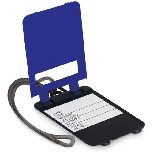Kunststof bagagelabel Traveller royal blauw