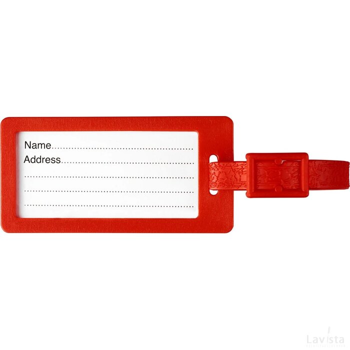 River window bagagelabel met venster Rood