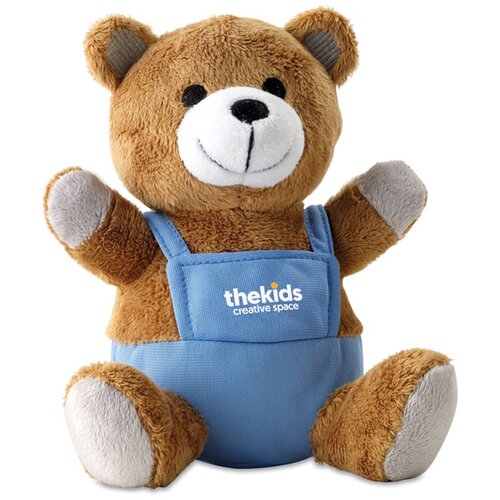Pluchen teddybeer Nico blauw