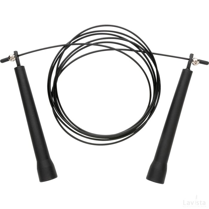 Verstelbaar springtouw in etui zwart