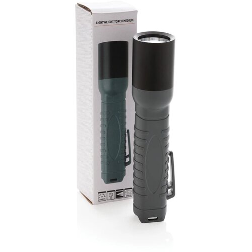 3W lichtgewicht zaklamp medium zwart, antraciet