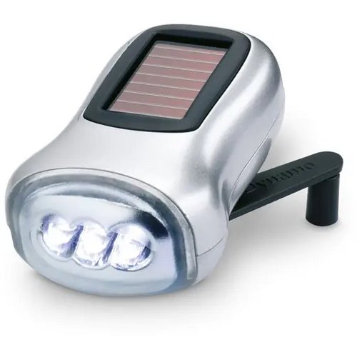 Led zaklamp groene energie Dynasol mat zilver