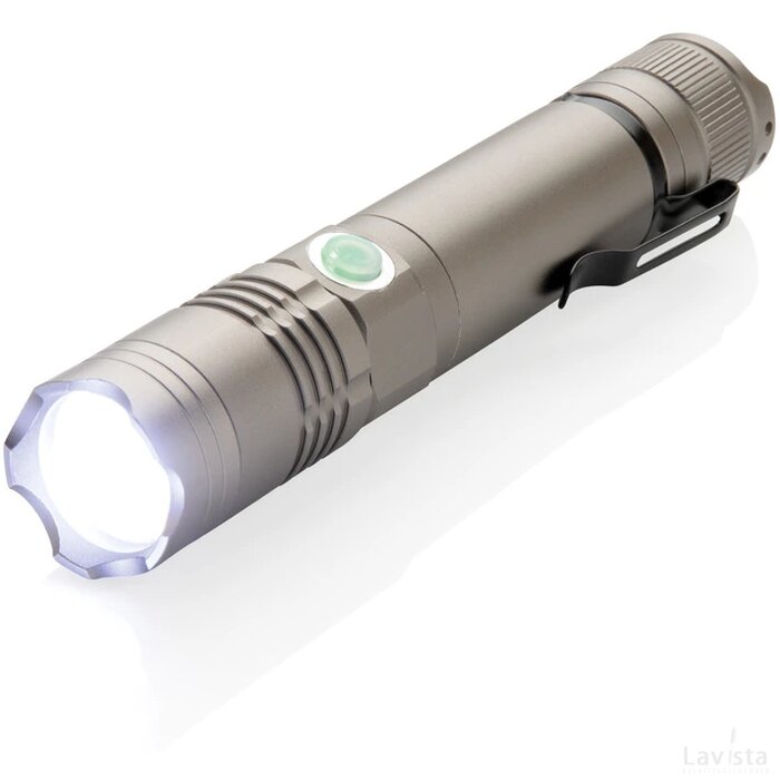 Herlaadbare 3W zaklamp grijs