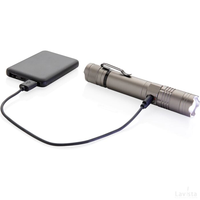 Herlaadbare 3W zaklamp grijs