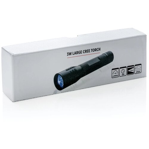 3W CREE zaklamp groot zwart