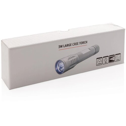 3W CREE zaklamp groot grijs, zwart