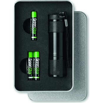 Aluminium led zaklamp Led plus zwart Aluminium led zaklamp Led plus zwart