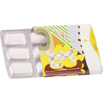 Kauwgum met Xylitol blister 6 stuks in kartonnen huls incl. full colour custom made