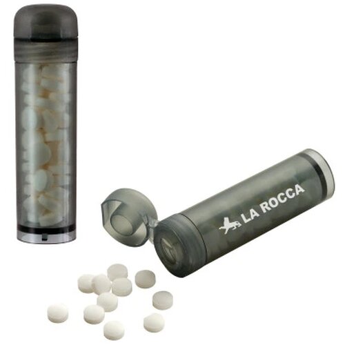 Mint tube met ca. 11 gr. mintjes Bruin