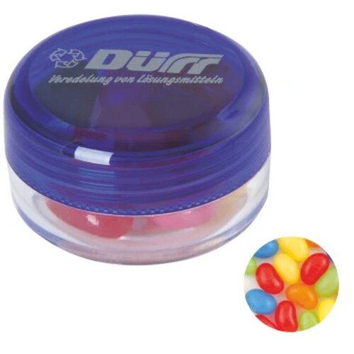 Kunststof rond potje met deksel jelly beans donkerblauw
