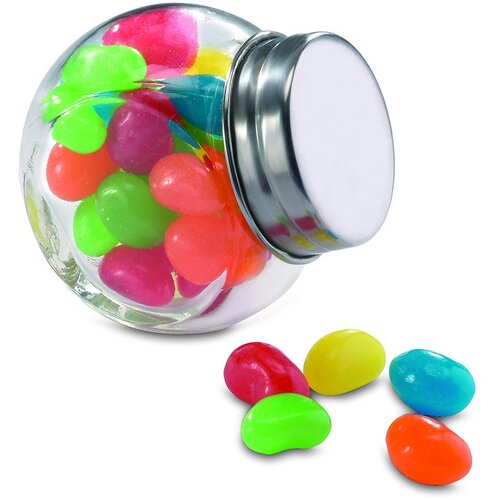 Glazen pot gevuld met snoepjes Beandy multicolour